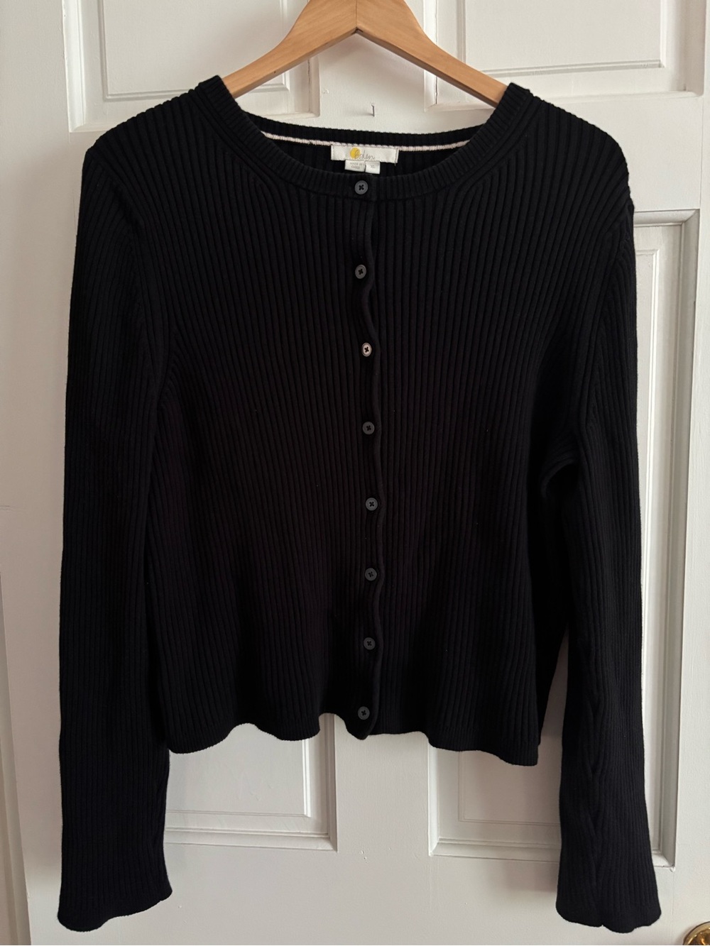 Boden | Ribbed Black Cardigan XL